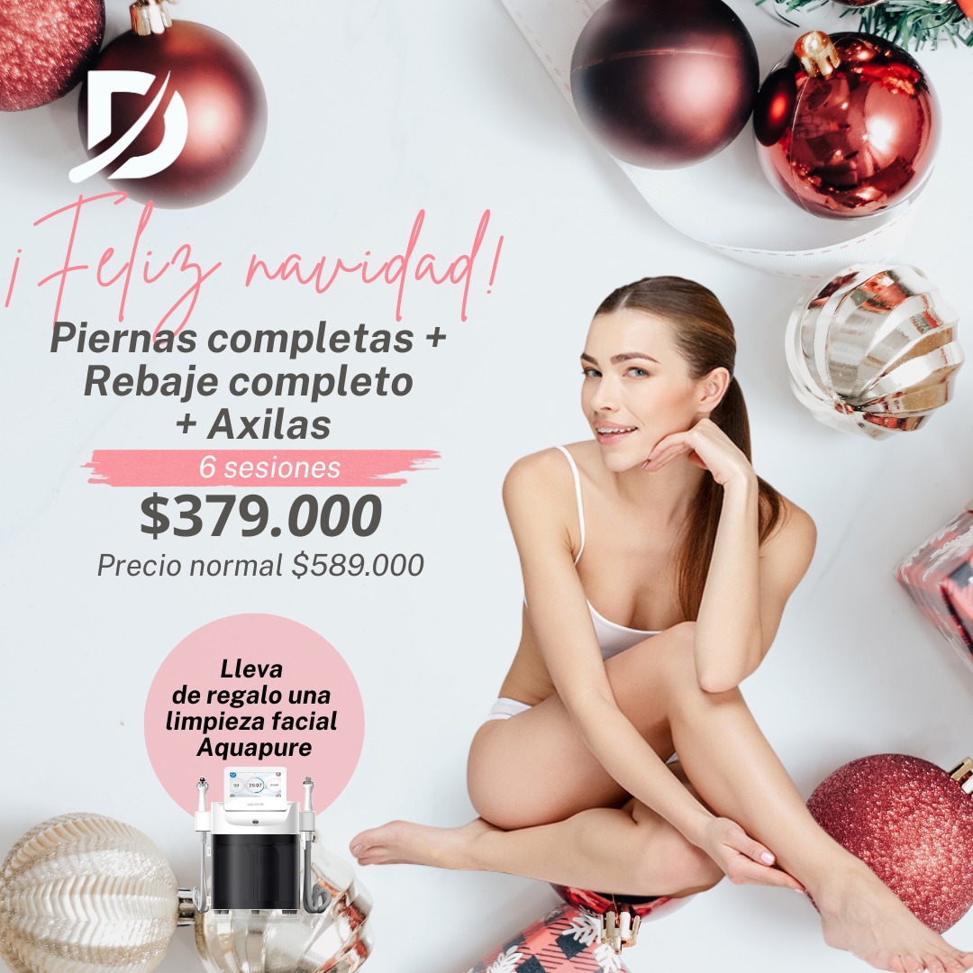 Pack rebaje completo + axilas + piernas completas - regalo 1 sesión de Limpieza facial Aquapure