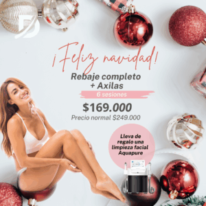 Pack rebaje completo + axilas  - 6 sesiones -regalo 1 sesión de Limpieza facial Aquapure